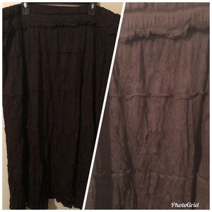 Brown tier stretchy skirt size 2X